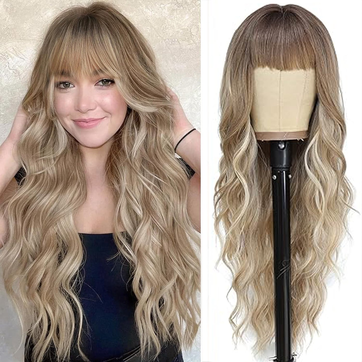 Fashion Air Bangs Long Curly Wig