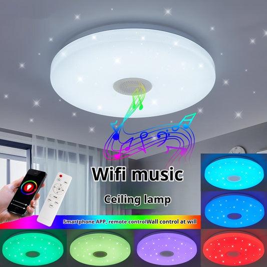 Smart Wifi Speaker Ceiling Lamp RGB Graffiti Remote Control Bluetooth Audio