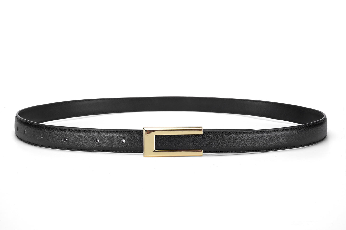 Cowhide Retro Black All-match Decorative Skirt Suit Jeans Leather Thin Belt