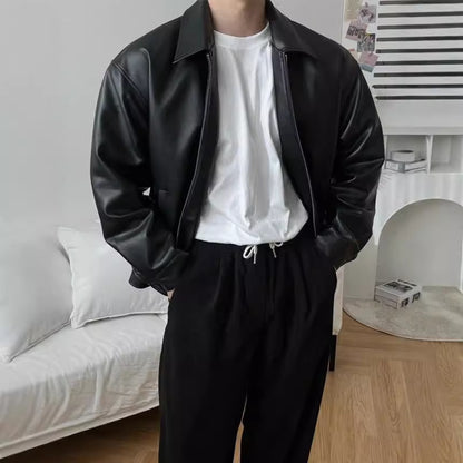 Leather Casual Baseball Uniform Motorcycle Jacket Sport Heritage Fusion