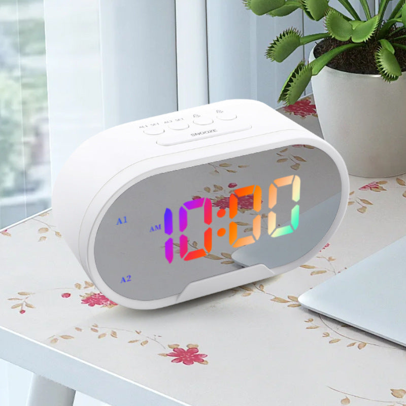 Cross-border New Arrival Large Screen Colorful Digital Display Clock Multi-functional Desktop Smart Alarm Clock