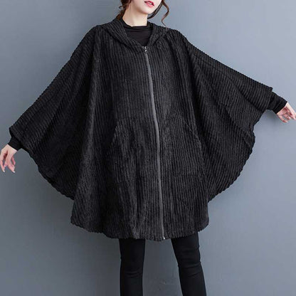 Corduroy Batwing Shirt All-matchloose Coat