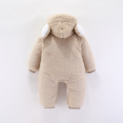 The Thermal Jumpsuit: Thickened Hooded Cotton Romper