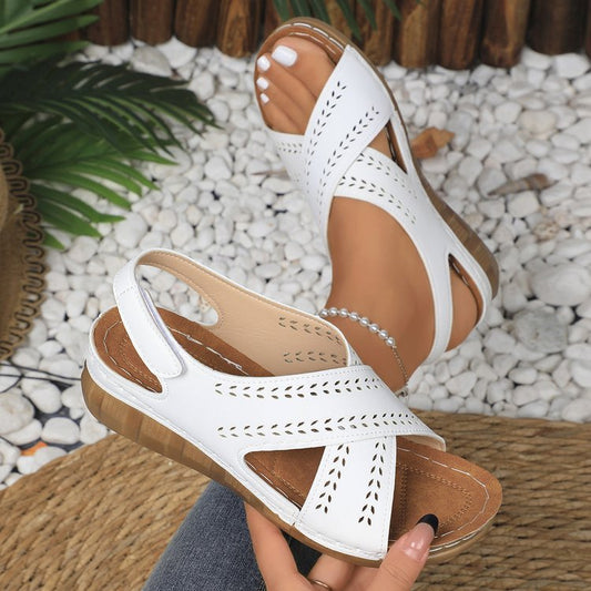 Plus Size Wedge Women's Back Strap Velcro Sandals