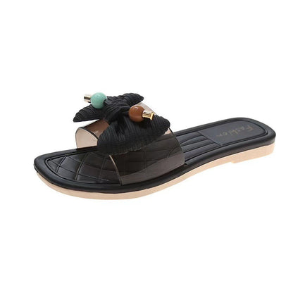 Non-slip Transparent Flip Flops With Bow
