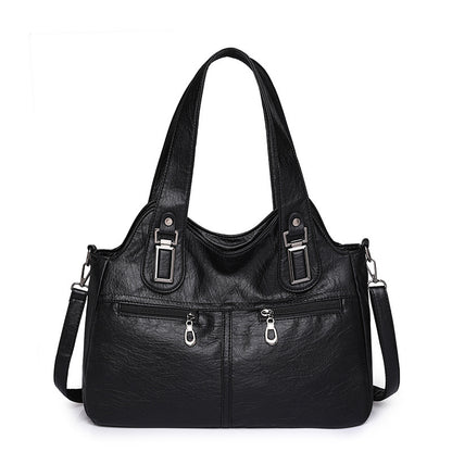 Soft Leather Large Capacity Handbag Fashion Retro Shoulder