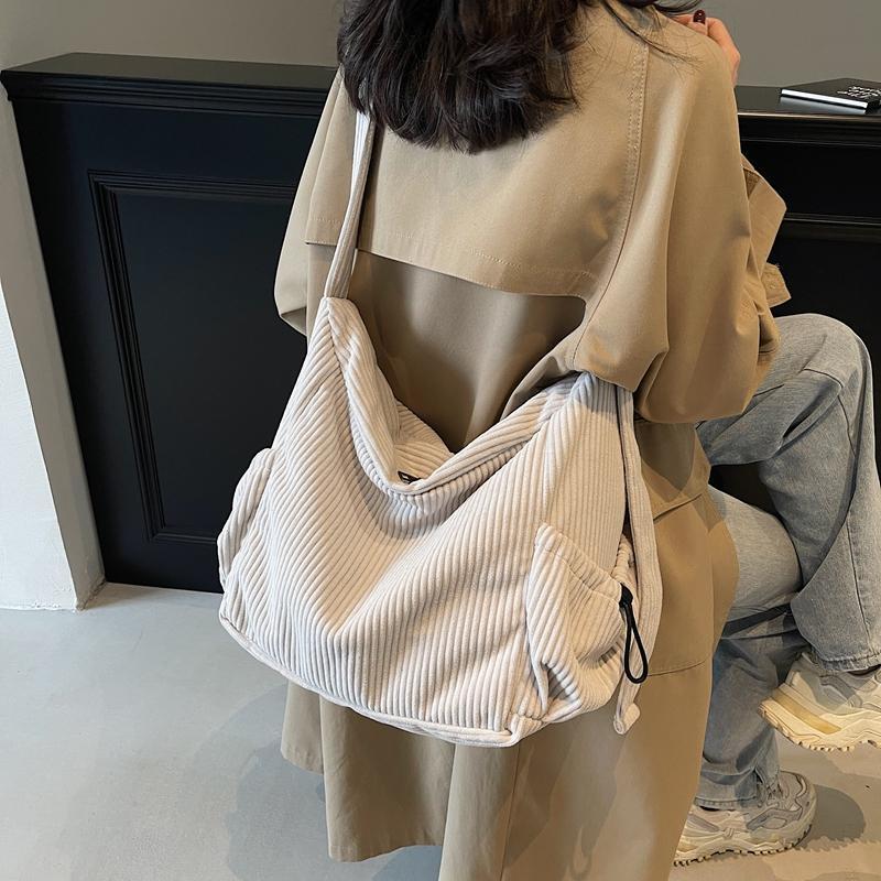 Corduroy Tote Women's Large Capacity Simple Messenger Bag