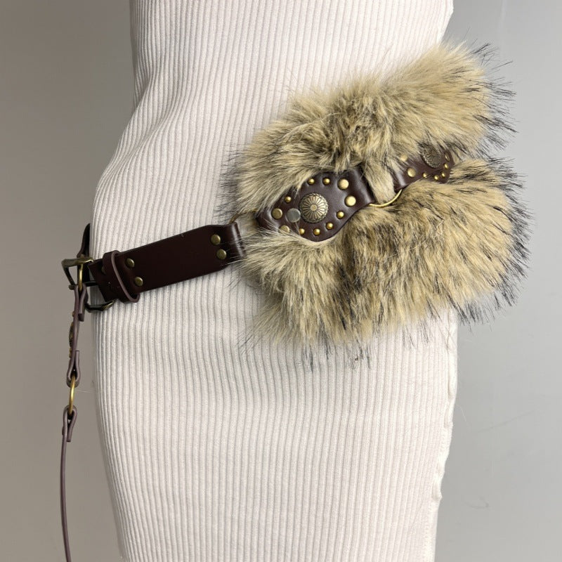 Fur Belt Retro Easy Matching Plush Waist Chain Waist Seal Waist Decorations
