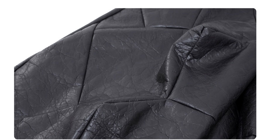 Special-Shaped Deconstruction Stitching PU Leather Pants Mens Autumn Avant-Garde Innovation