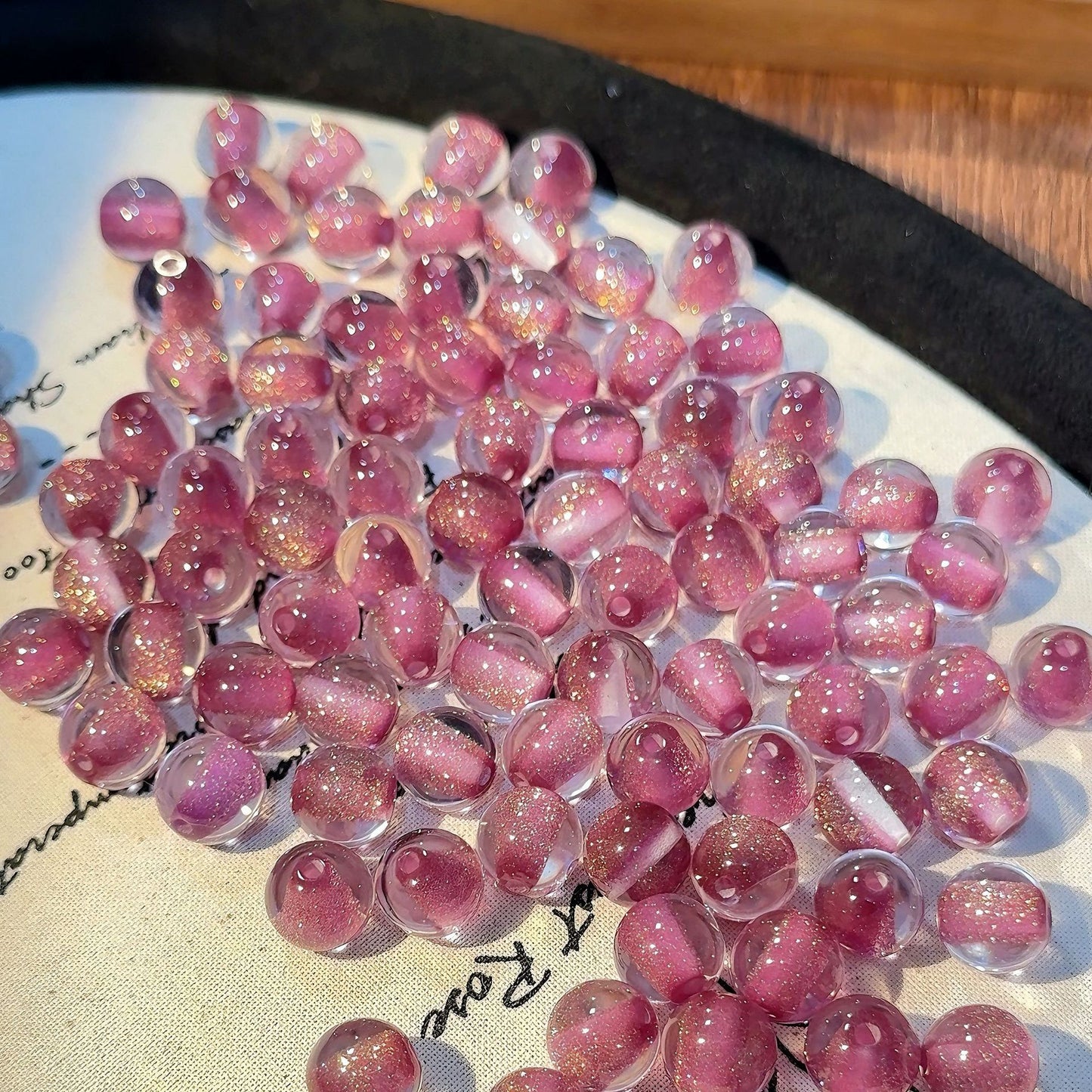 16mm Dream Starry Sky Thin And Glittering Cat's Eye Resin Scattered Beads