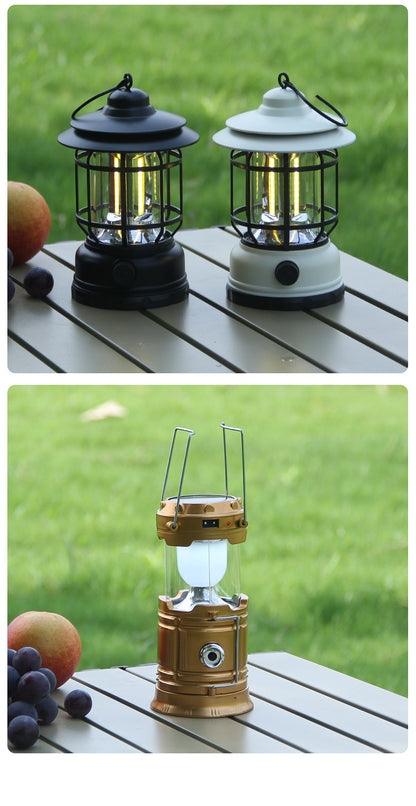 Outdoor Lamp Retro Revolving Lantern Camping Tent Lamp Camping Lamp Rechargeable Portable Lamp Atmosphere Lamp