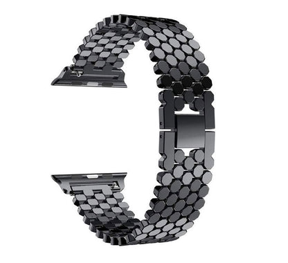 Scale Grain Zinc Alloy Five-bead Honeycomb Strap