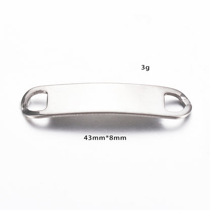 Stainless Steel Bracelet Connector Curved Plate