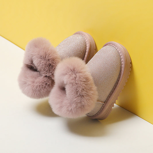 Female Baby Boots 1 To 3 Years Old Boys Cotton Shoes Children Girls Winter Soft-soled Children's Toddler Shoes