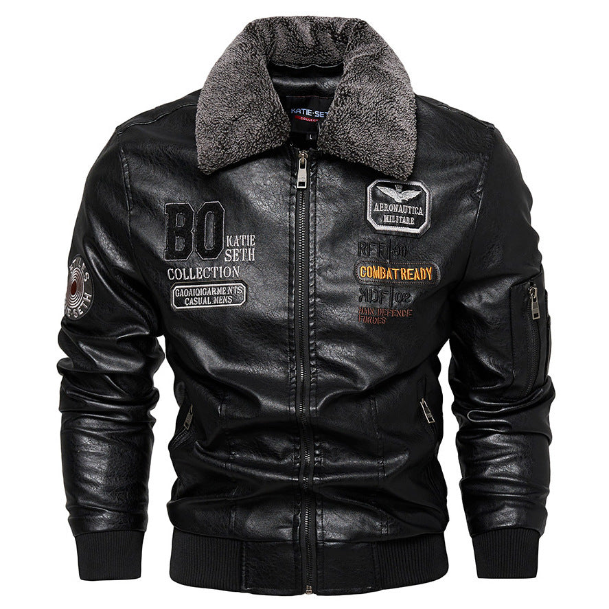 Foreign Trade New Mens Casual Fashion Leather Slim Fit Jacket Coat Global Elegance