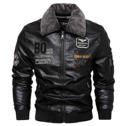 Foreign Trade New Mens Casual Fashion Leather Slim Fit Jacket Coat Global Elegance