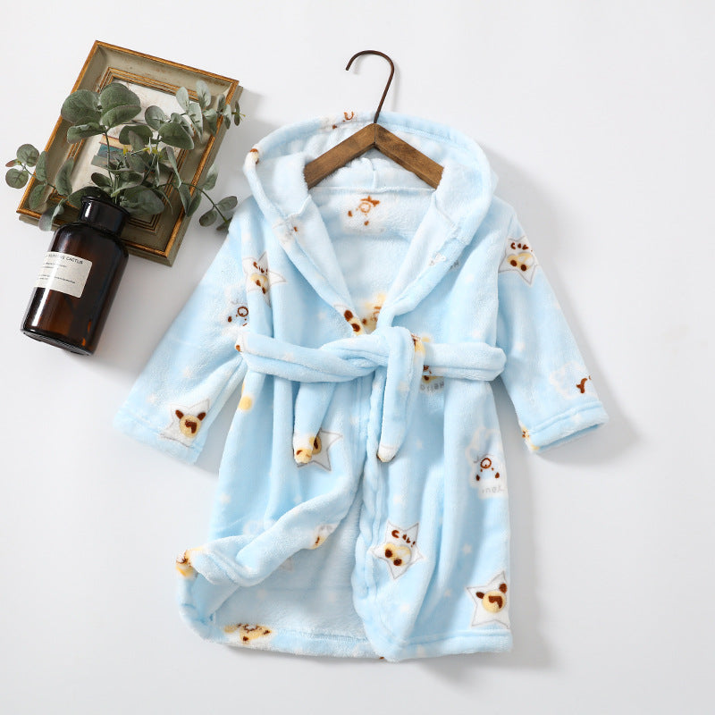 The Coral Night: Children’s Flannel Hoodie Night-Robe