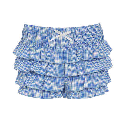 Sweet And Spicy Girly Style Pleated Low Waist Bow Bud-waisted Shorts