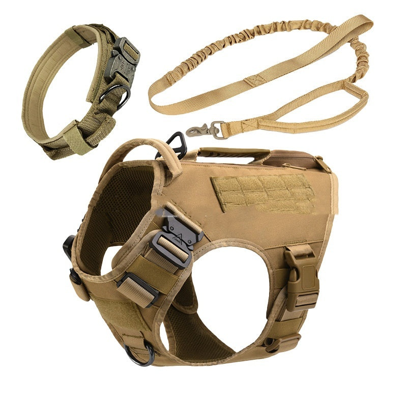 Tactical Dog Vest Medium To Large Dogs Quick Release Chest Strap 3-piece Set