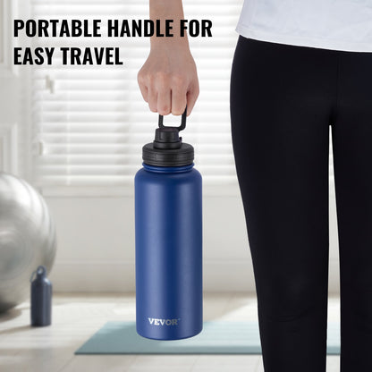 Azure Wide: 40oz Wide-Mouth Stainless Steel Insulated Bottle