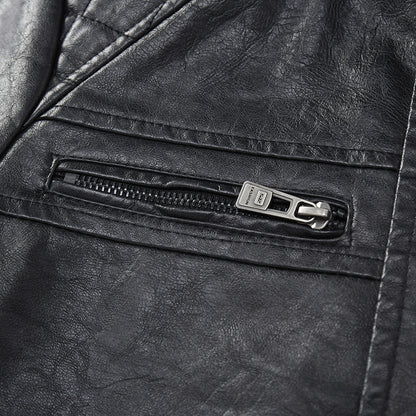 Personalized Trendy Pocket PU Leather Coat Trendy Men Leather Jacket Signature Utility