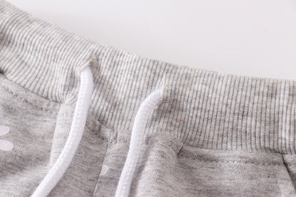 Girls' Light Gray Printing Little Daisy Shorts