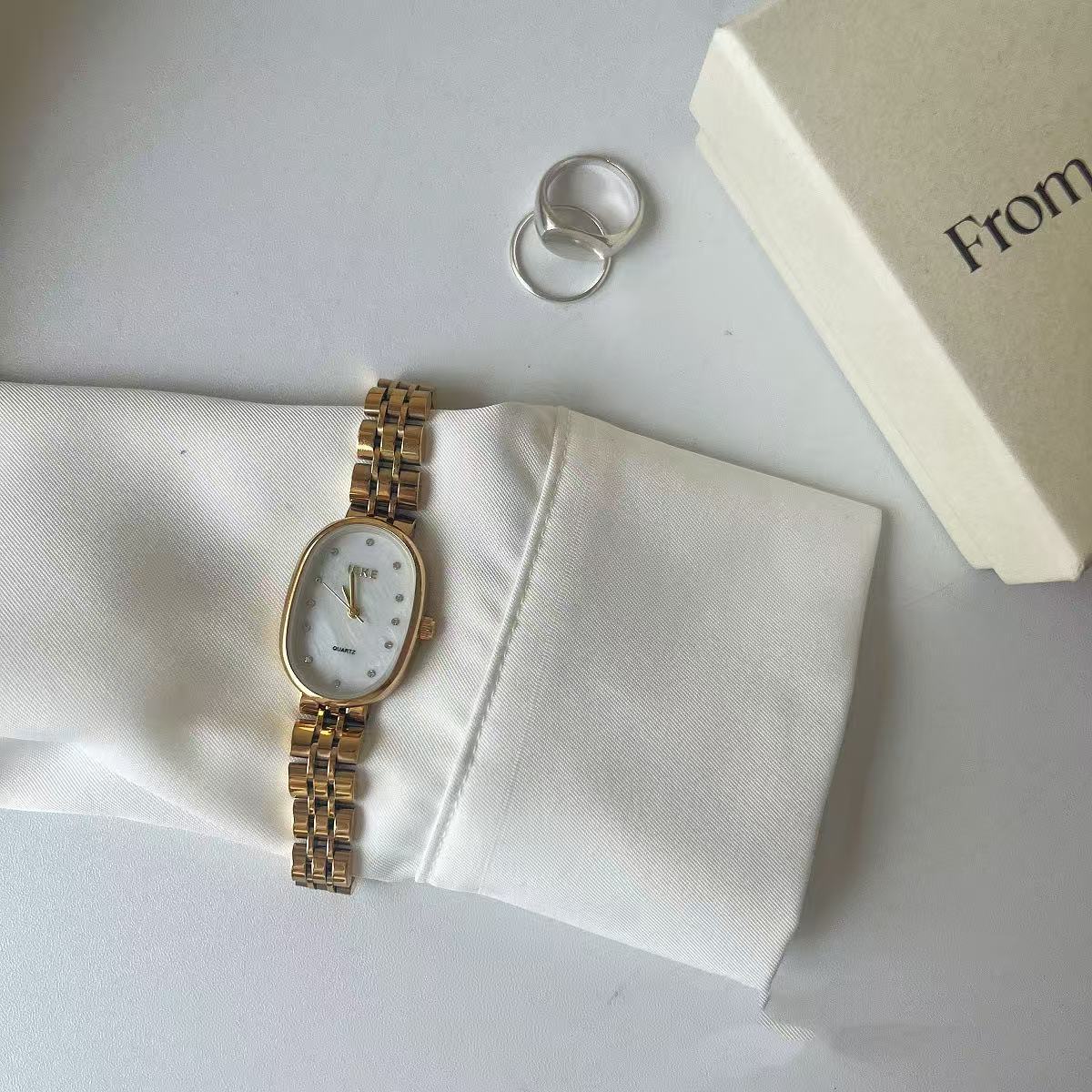 Ice Blue Fritillary Silver Quartz Watch For Women