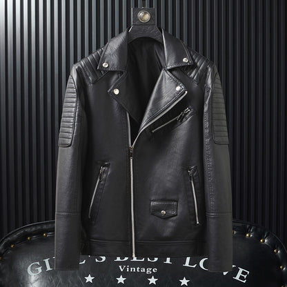 Spring Autumn Slim-Fitting Biker Leather Jacket Agile Seasonal Rider