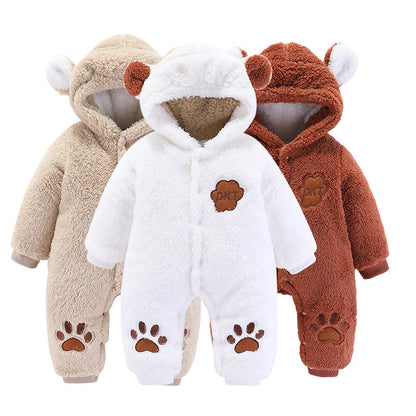 The Thermal Jumpsuit: Thickened Hooded Cotton Romper
