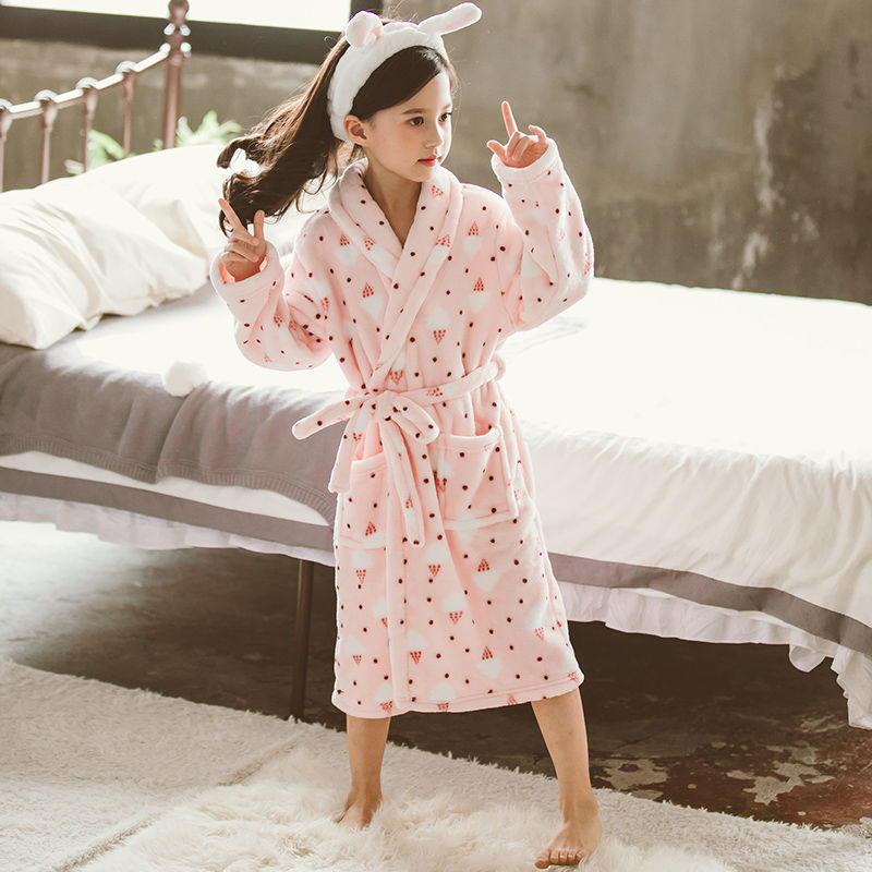 Serene Winter: Thickened Flannel Girls’ Home Service