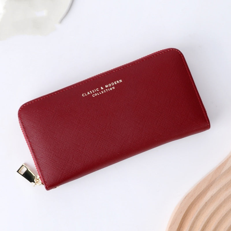 Wallet Fashion Women's Long Cross Pattern Zipper