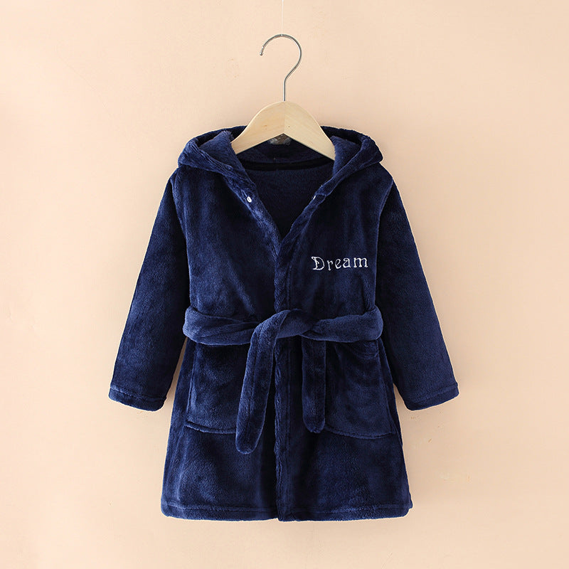 Cartoon Cozy: Flannel Children’s Nightgown & Bathrobe