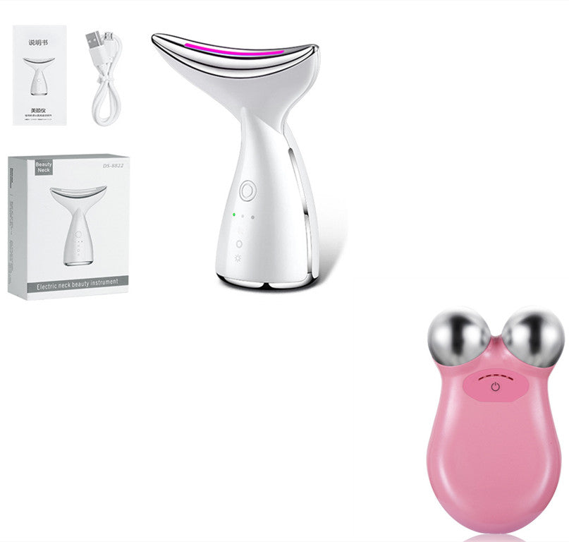 EMS Microcurrent Neck & Face Lifting Device | 3-Color LED Photon Therapy for Skin Tightening & Double Chin Reduction