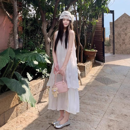 Seaside Vacation Style Long Skirt Women's Vest