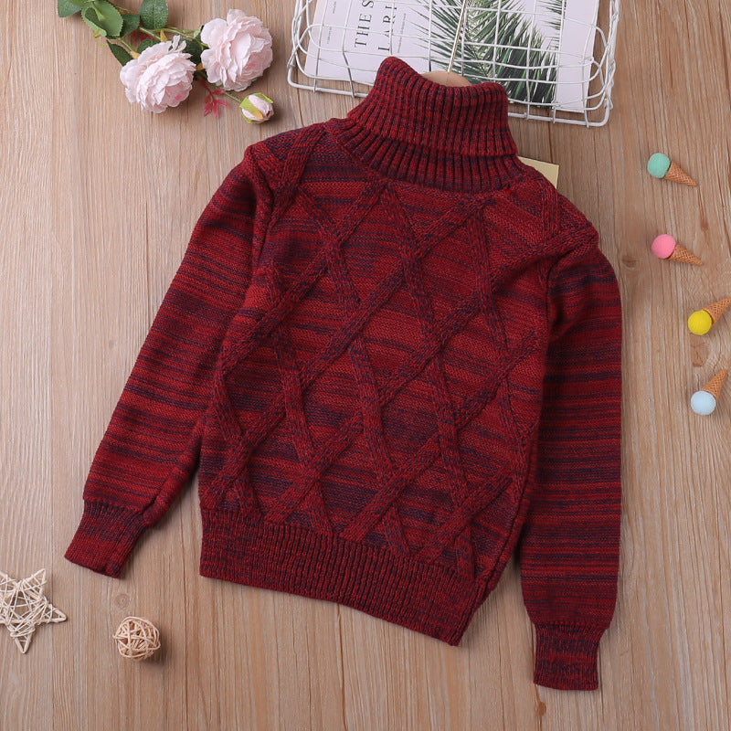 Heritage Checked Turtleneck Long Sleeve Knit