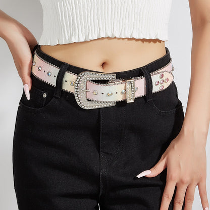 Fashion Personality Female Sequins Color Belt