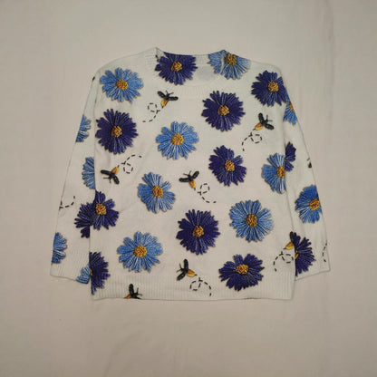 Trendy Niche Print Loose Slimming Women's Sweater