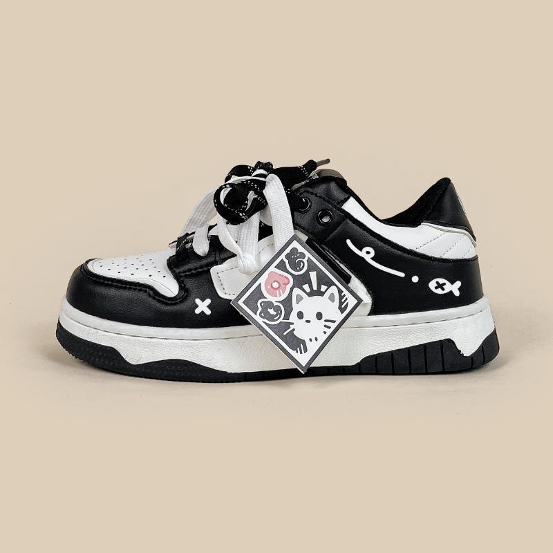 Black And White Board Shoes Women's All-match