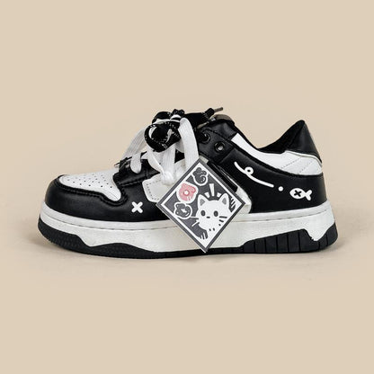 Black And White Board Shoes Women's All-match