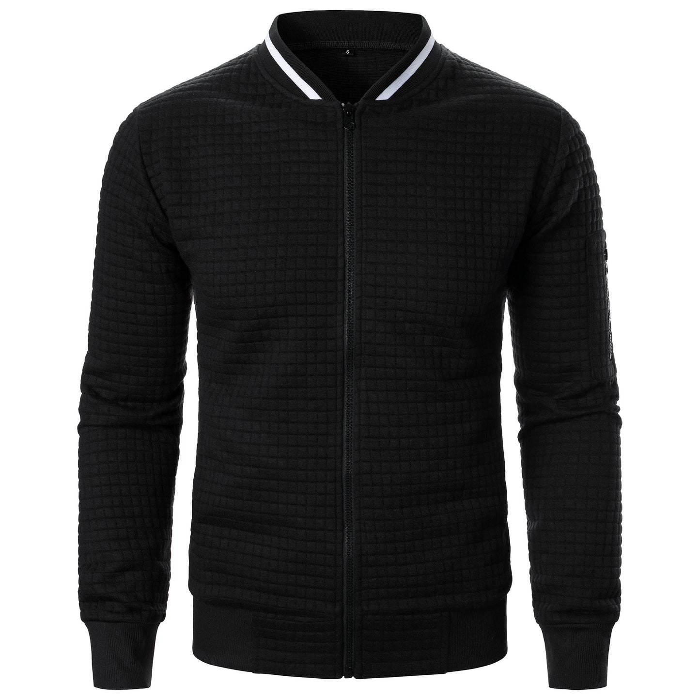 Mens Zip-Up Stand Collar Sweatshirt Jacket Athletic Comfort