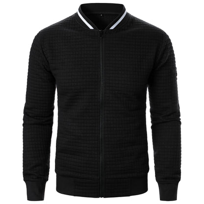 Mens Zip-Up Stand Collar Sweatshirt Jacket Athletic Comfort