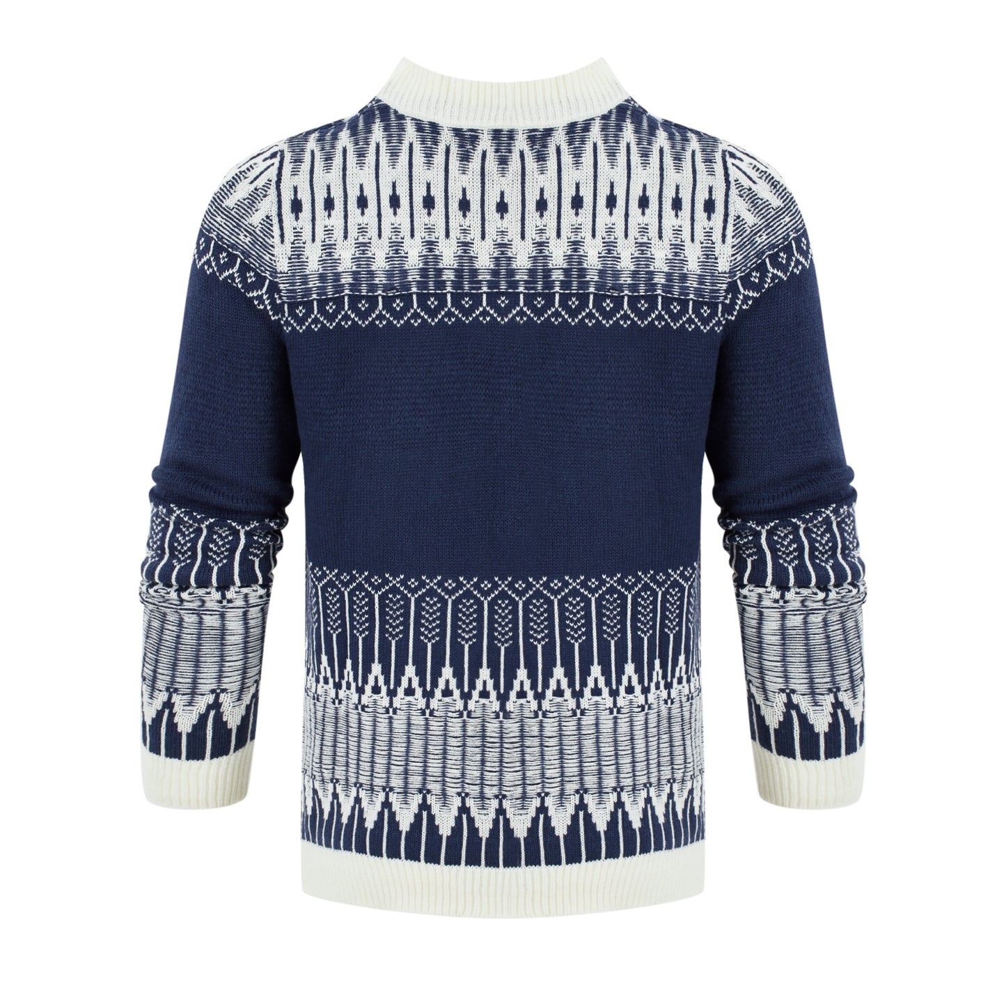 Men's Crewneck Pullover Sweater Unisex Fair Isle Long Sleeve Knitted Sweater