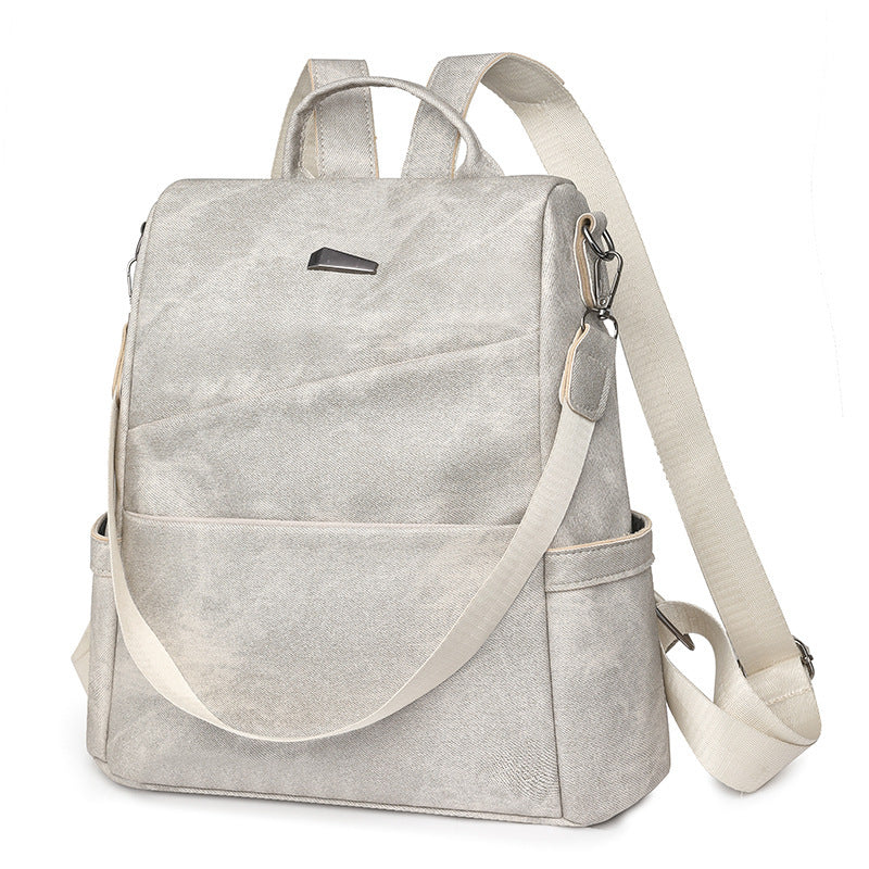 Women's Soft Leather Backpack Bag Leisure Commute Simple Travel Schoolbag