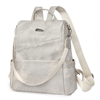 Women's Soft Leather Backpack Bag Leisure Commute Simple Travel Schoolbag