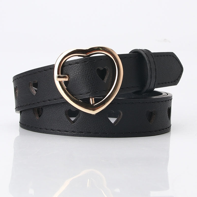 All-match Punch-free Hollowed Heart Shape Belt Ladies