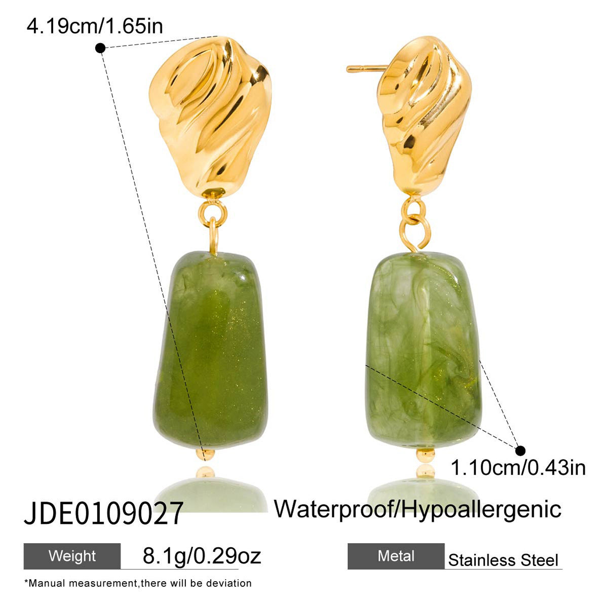 Resin Earrings Light Luxury High-grade Special-interest Design