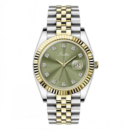 Women's Simple Elegant Solid Steel Belt Calendar Watch