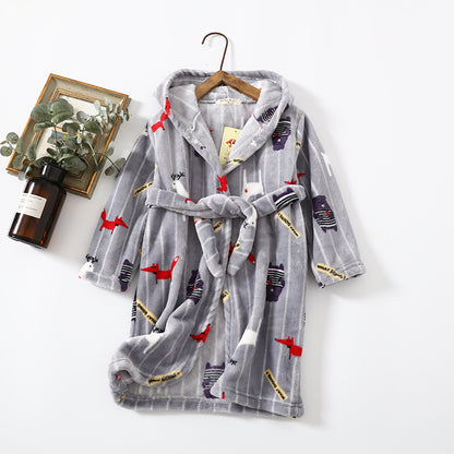 The Coral Night: Children’s Flannel Hoodie Night-Robe