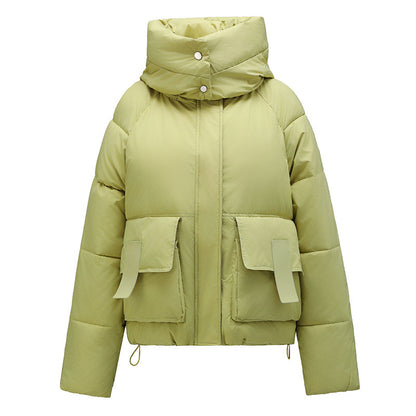 Down Cotton-padded Women's Thickened Short Chic Hooded Jacket