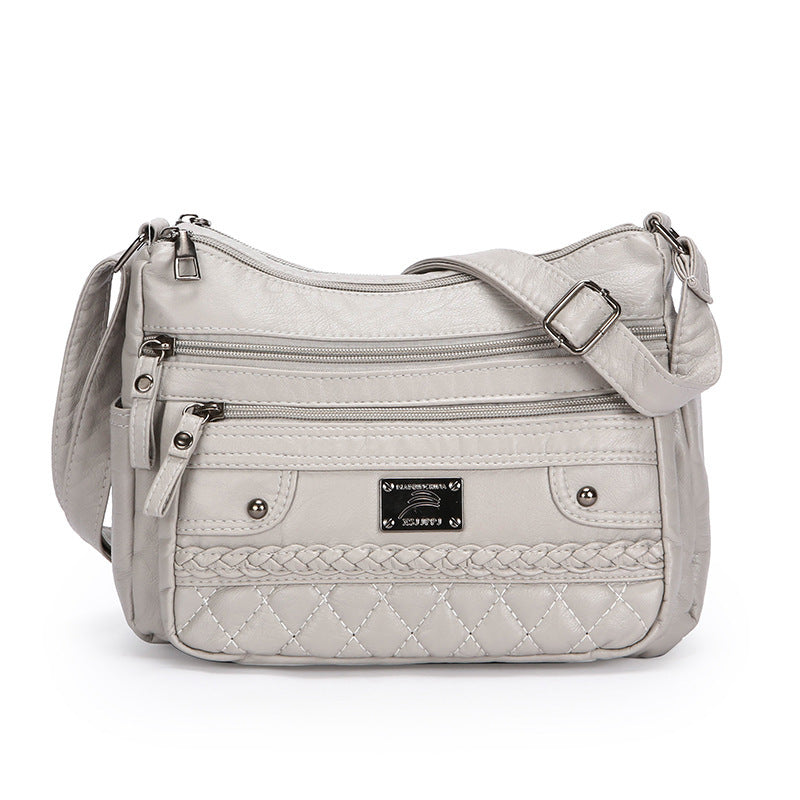 New Fashion Wash Soft Leather Shoulder Bag